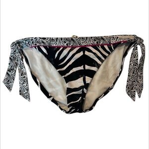 Kenneth Cole zebra print bikini swim bottoms size XL NWOT